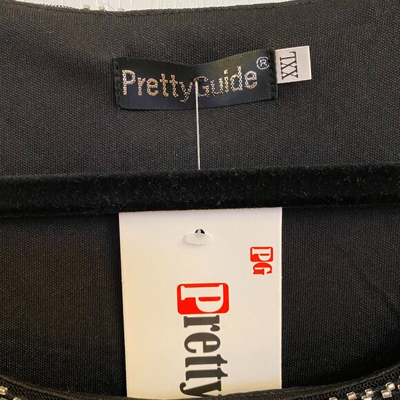 Sequen Beaded Sleeveless Top NWT size XXL Black Silver - Picture 4 of 9